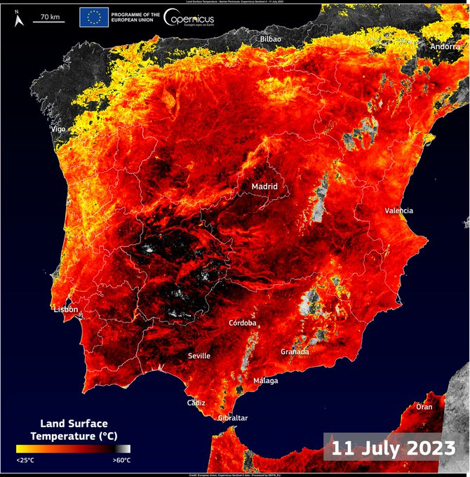 ESA LST map of Spain